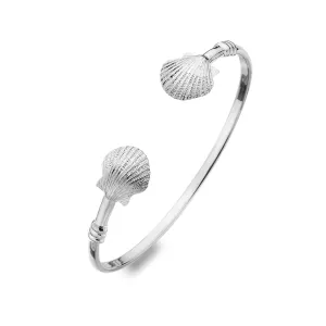 Scallop shell torque bangle