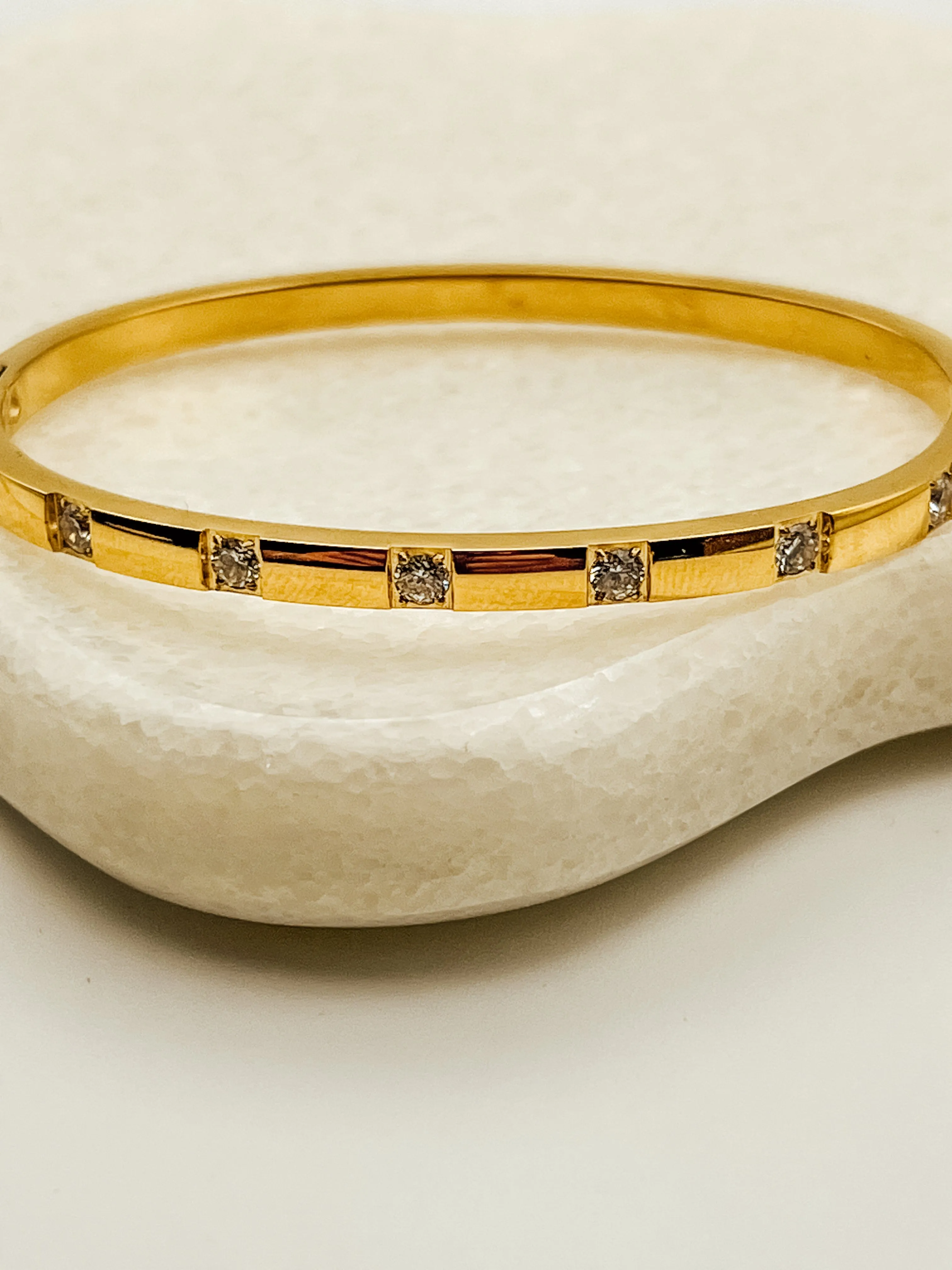 Set of 3 Gold Bangles,  18K Gold, Waterproof, Tarnish Free