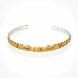 Sila Cuff - Rhodolite - Gold