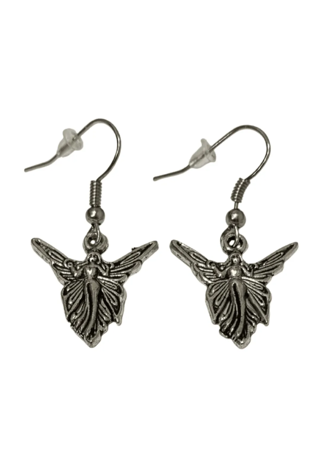 Silver Fairy Earrings with Butterfly Wings