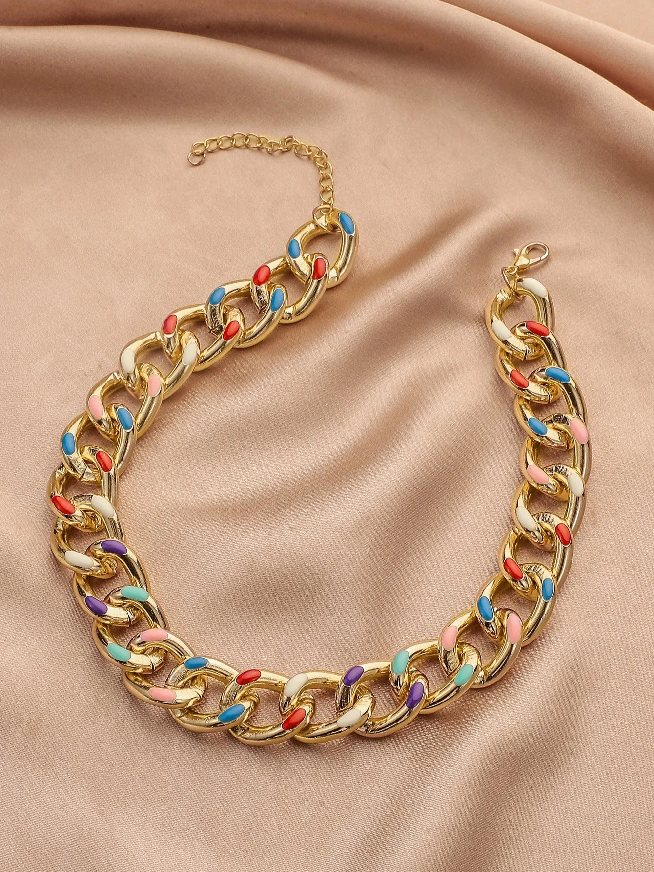 Simple Aluminum Short Rainbow Chain