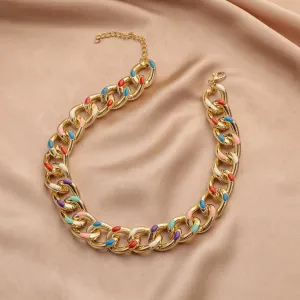 Simple Aluminum Short Rainbow Chain