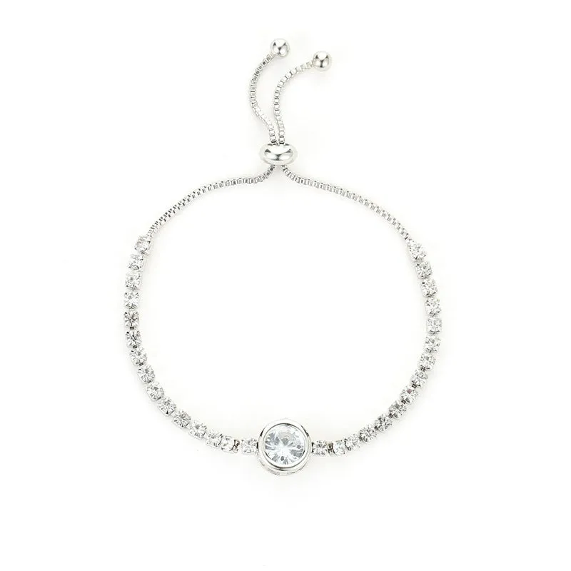 Simple Diamond-studded Ladies Hand Jewelry Adjustable Bracelet