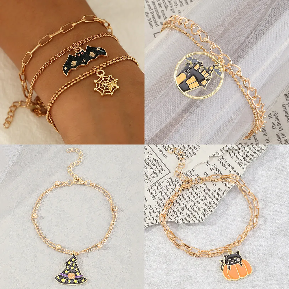 Simple Personality Metal Chain Halloween Bracelet