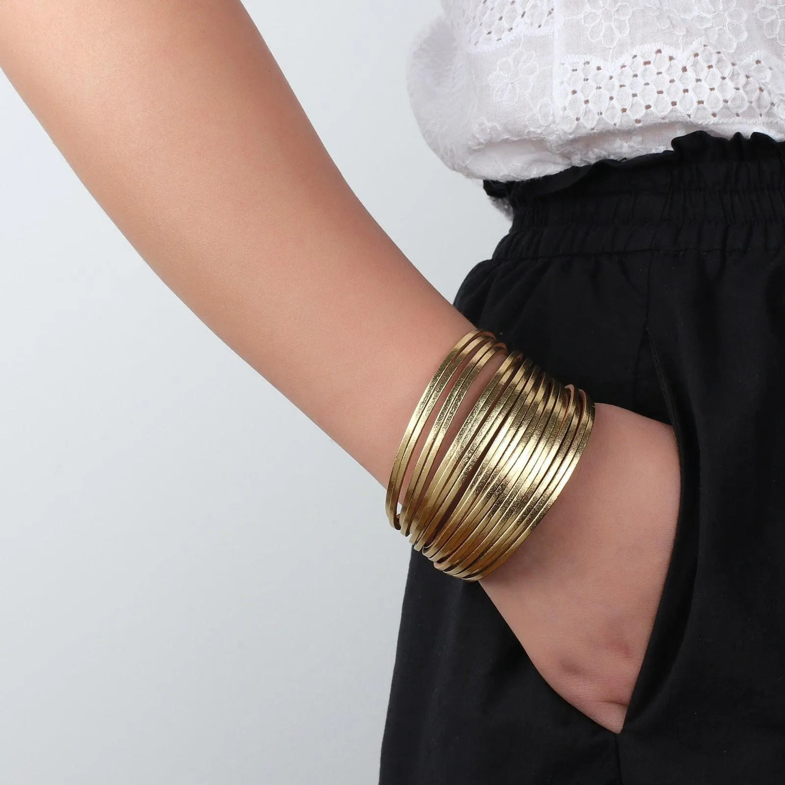 'Simple' Wide Cuff Bracelet - lotus