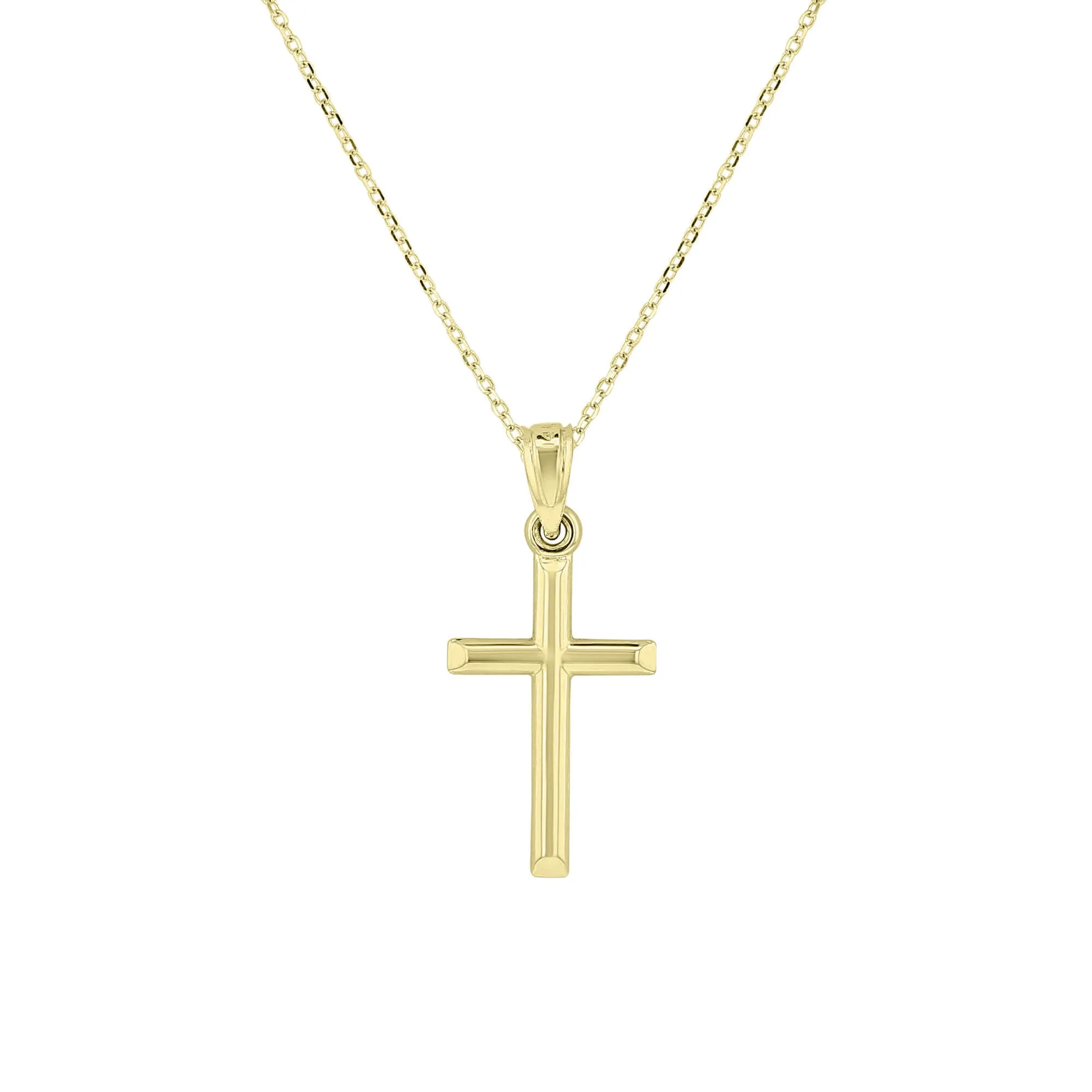 Sleek Polished Cross Necklace