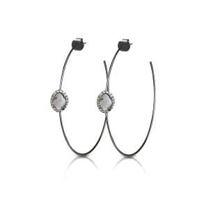 Small Sliced Diamond Hoop Earrings