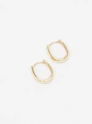 SML U SHAPE HAMMERED HOOP EARRING