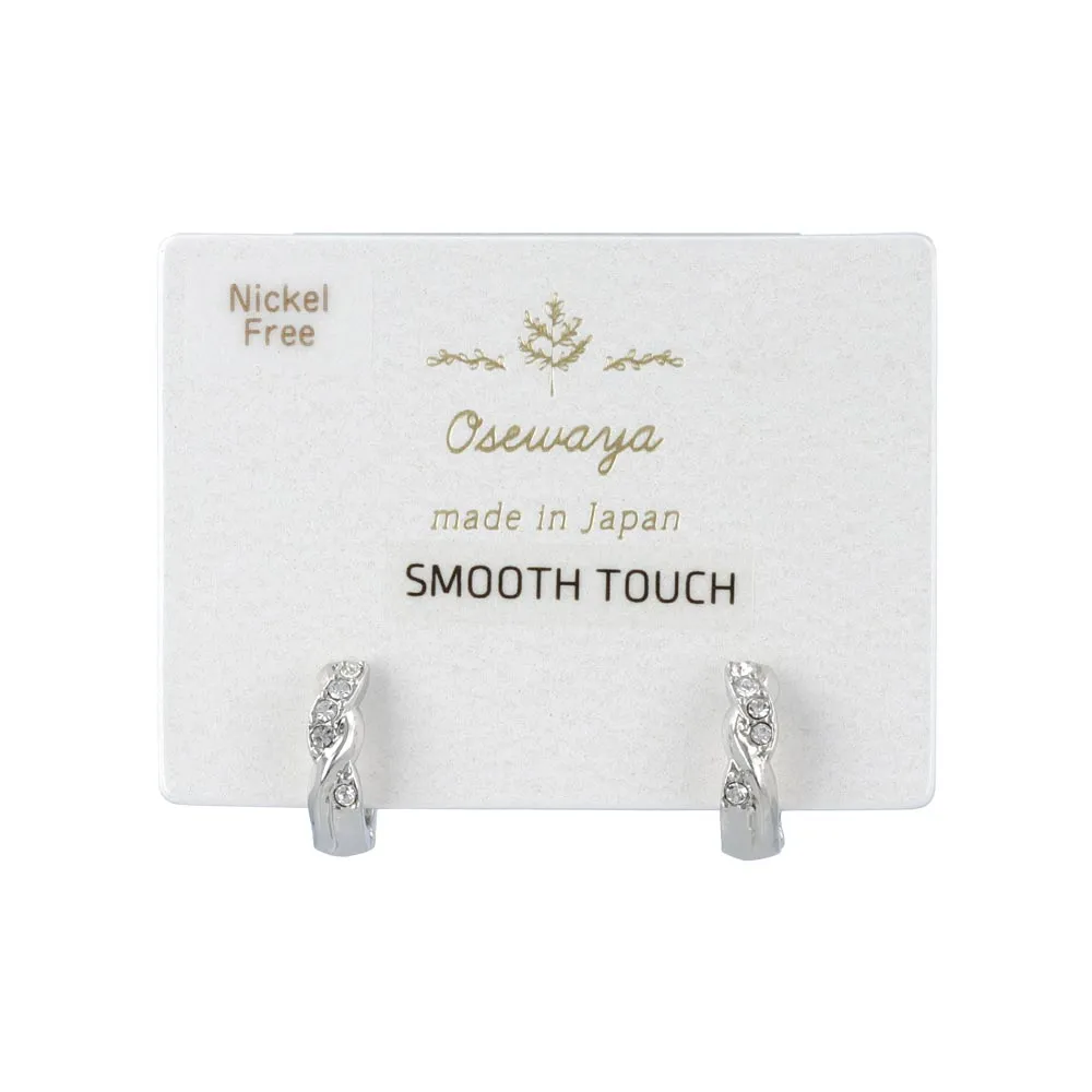 Smooth Touch Embellished Rope Hoop Earrings