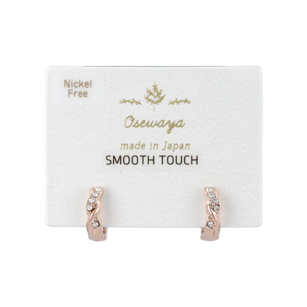 Smooth Touch Embellished Rope Hoop Earrings