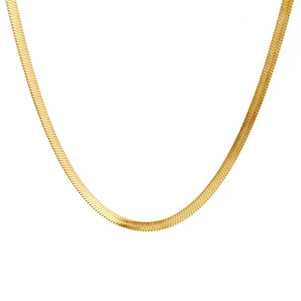 Stainless Steel 4mm Herringbone Chain Necklace