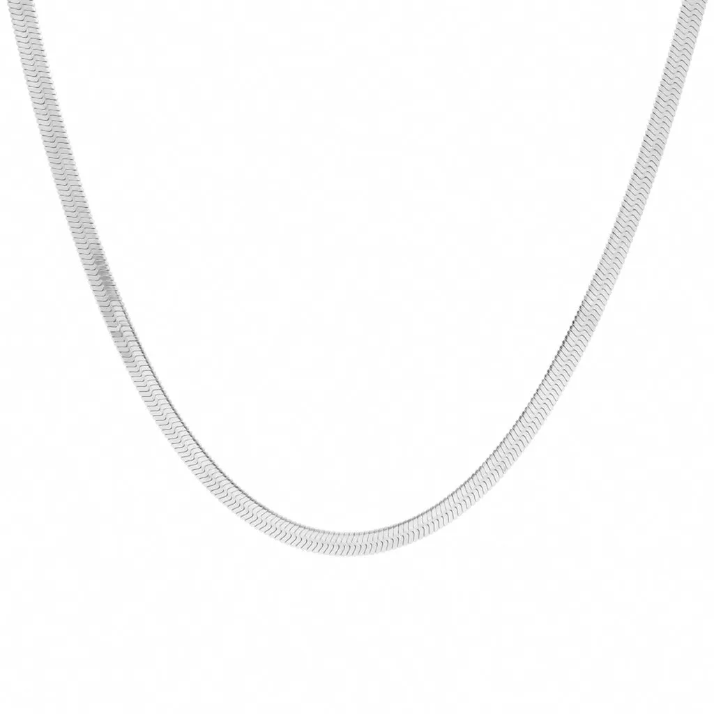 Stainless Steel 4mm Herringbone Chain Necklace