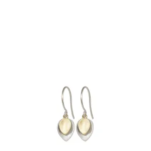 Sterling Silver & 10K Gold Small Double Lotus Petal Earrings