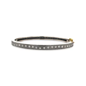 Sterling Silver Bangle with White Diamonds