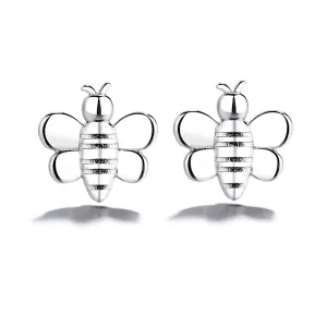 Sterling Silver Bee Stud Earrings