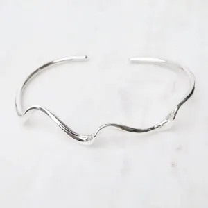 Sterling Silver Cuff with 3 Small Waves