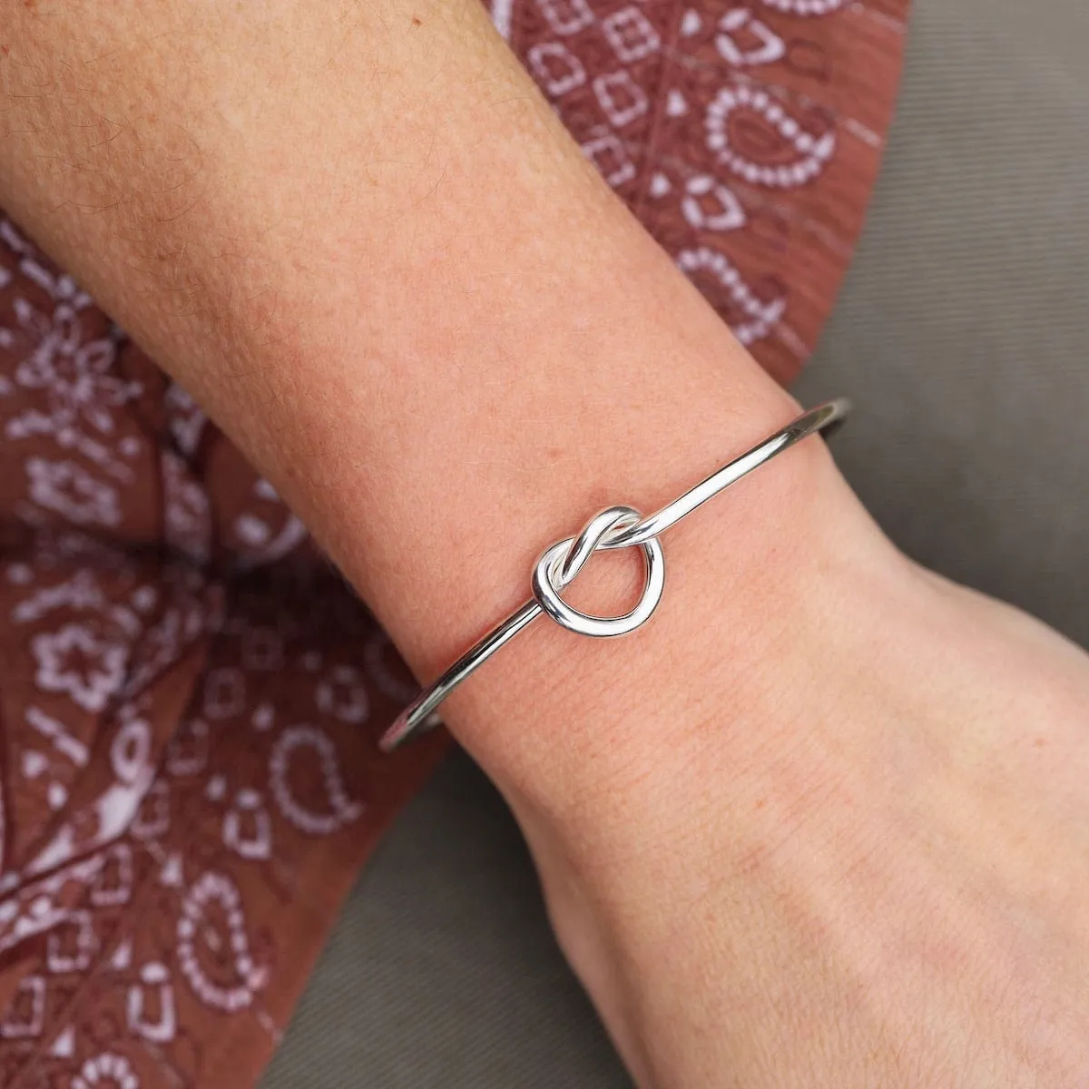 Sterling Silver Cuff with Knot in Front