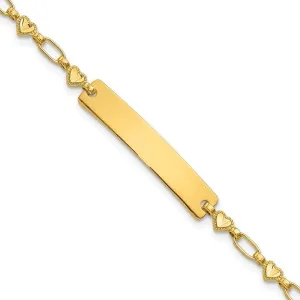 Sterling Silver Gold-tone 7.5 inch Hearts ID Bracelet