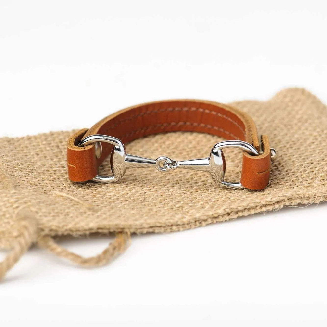 Tan & Silver Buffalo Bit Bracelet