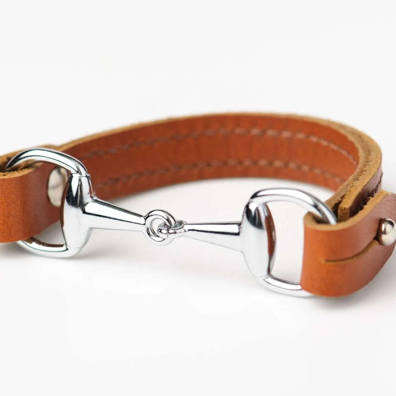 Tan & Silver Buffalo Bit Bracelet