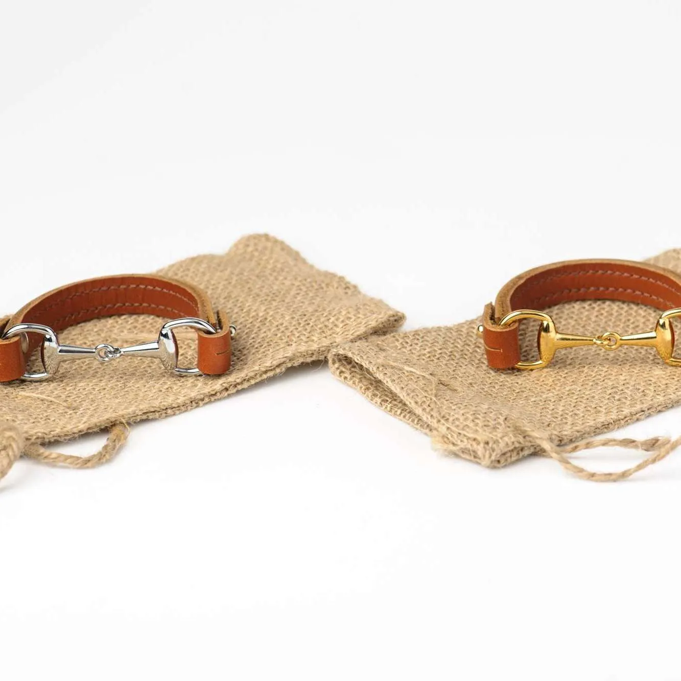 Tan & Silver Buffalo Bit Bracelet