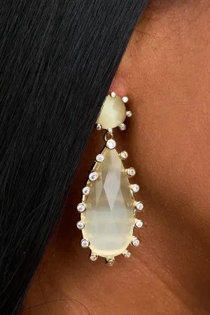 Teardrop Statement Earrings - Cream