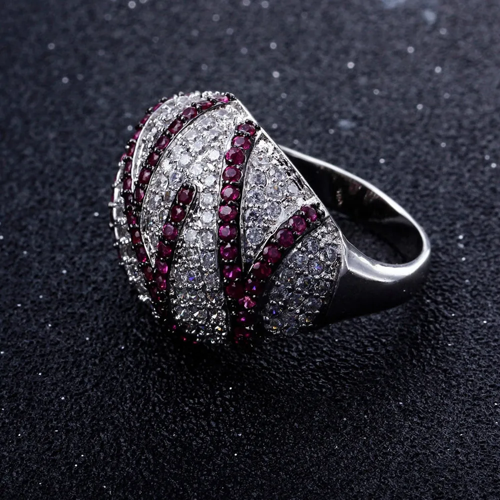 TEEK - Ruby Beauty and White CZ Ring