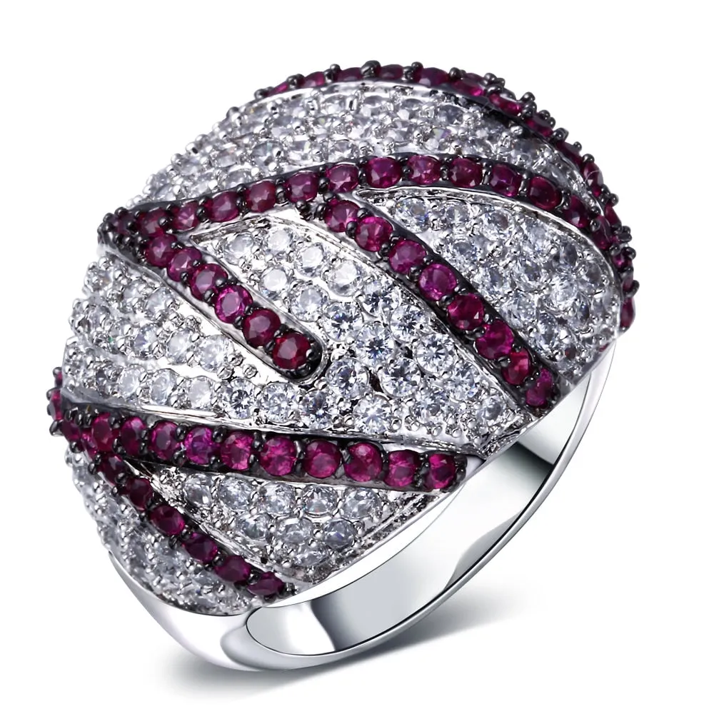 TEEK - Ruby Beauty and White CZ Ring