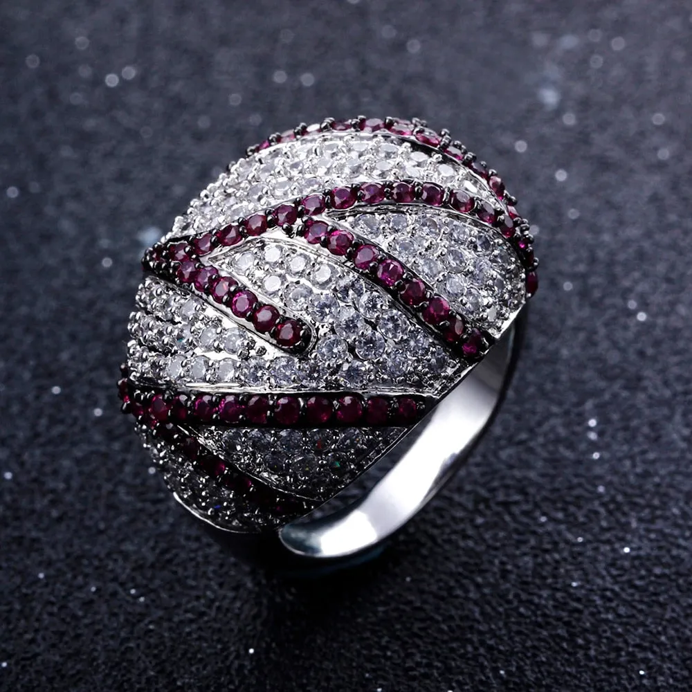 TEEK - Ruby Beauty and White CZ Ring