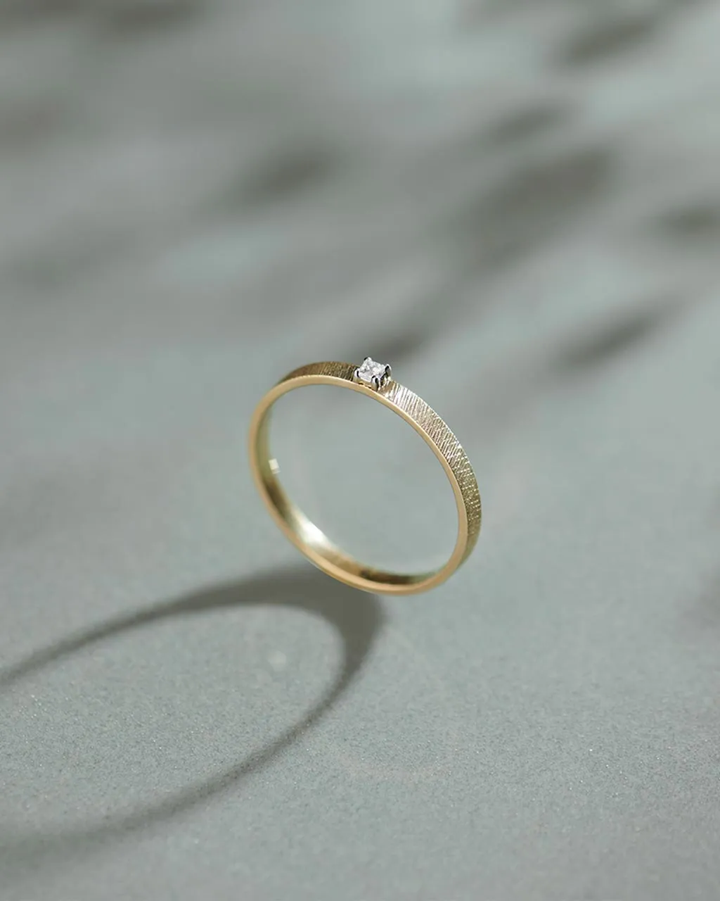 Textured Stackable Diamond Ring