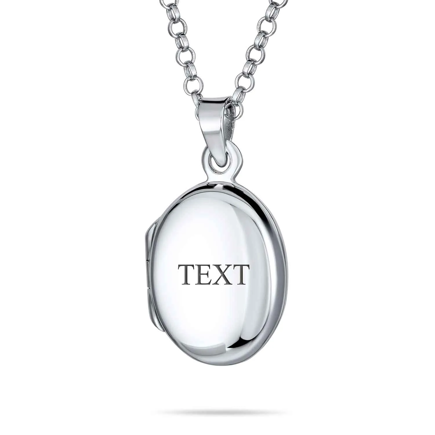 Traditional Keepsake Photo Locket Necklace - Holds Pictures Silver Pendant