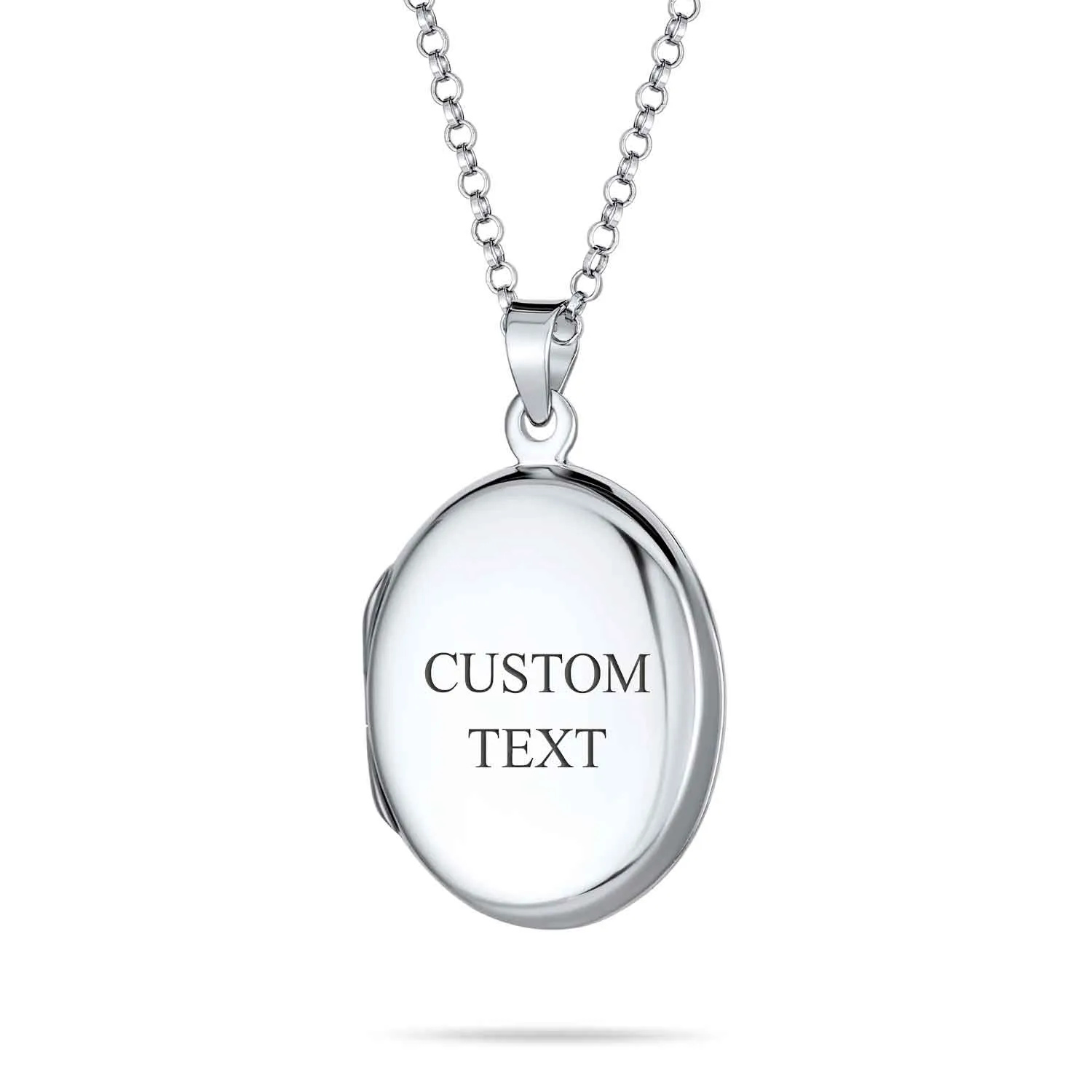 Traditional Keepsake Photo Locket Necklace - Holds Pictures Silver Pendant