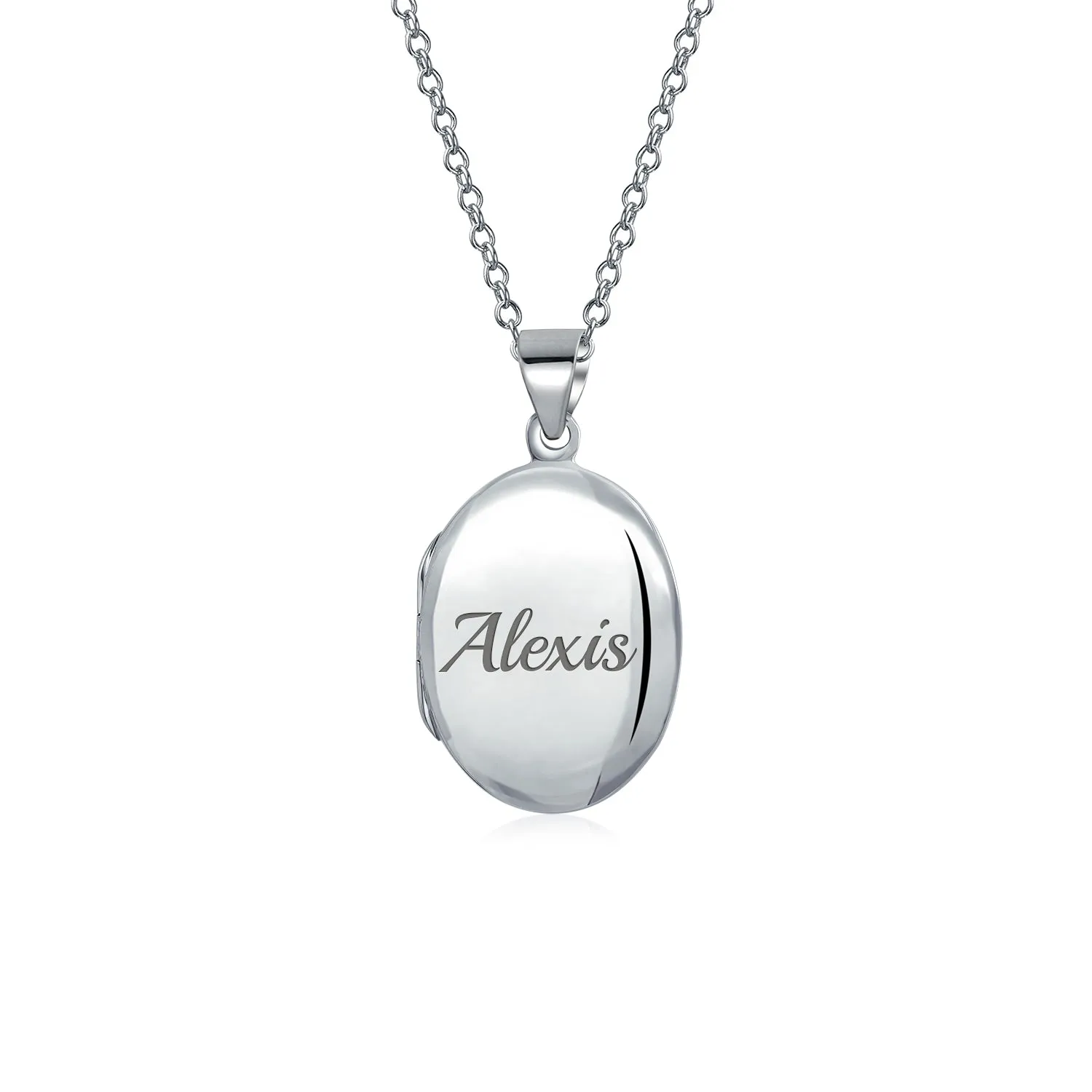 Traditional Keepsake Photo Locket Necklace - Holds Pictures Silver Pendant