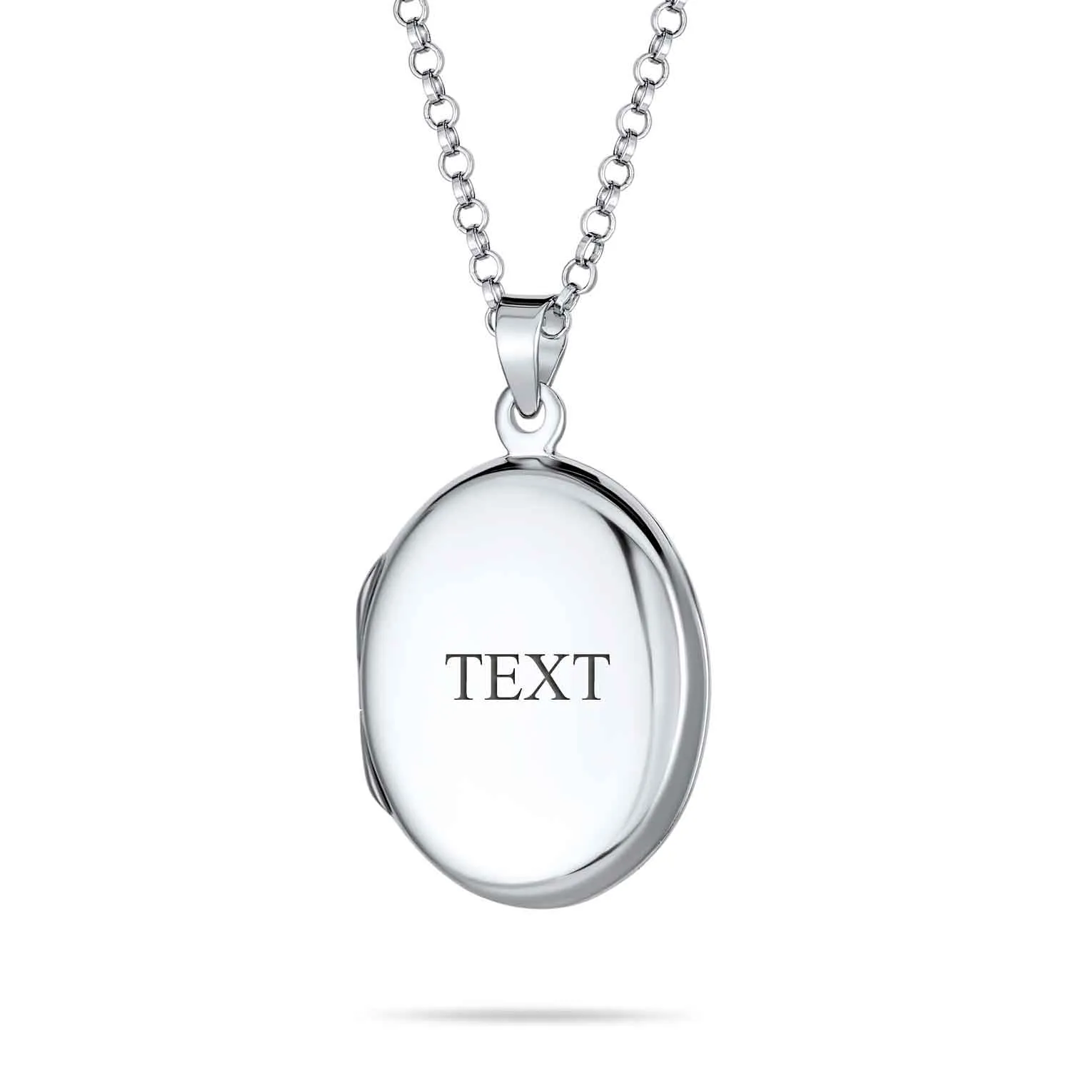 Traditional Keepsake Photo Locket Necklace - Holds Pictures Silver Pendant