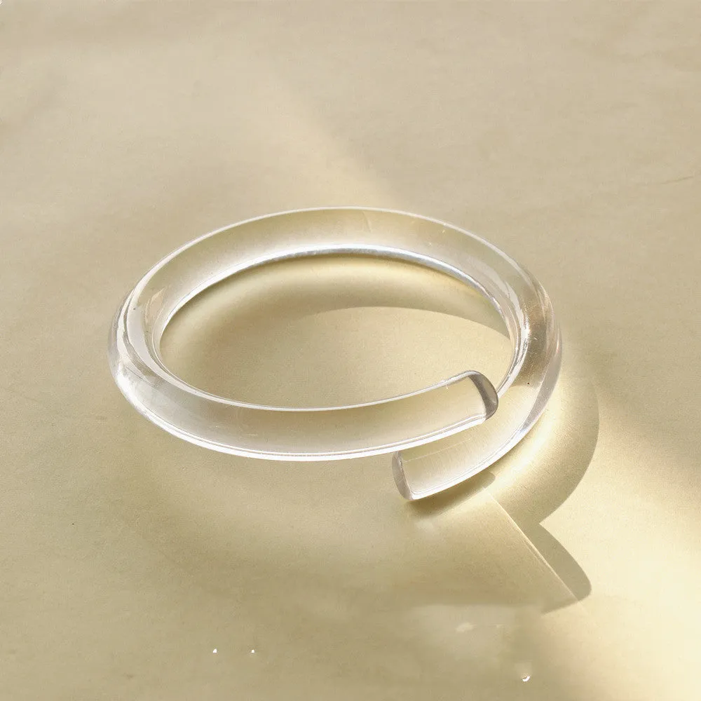 Transparent Resin Round Ring Bracelet Simple Girl