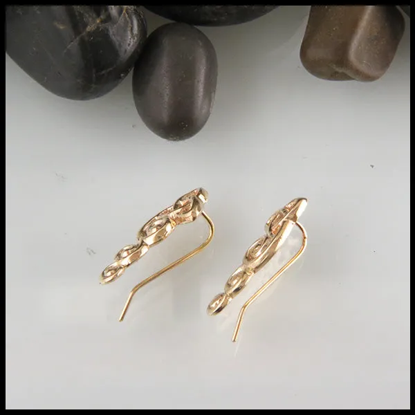 Trinity Scroll Ear Climber in Gold