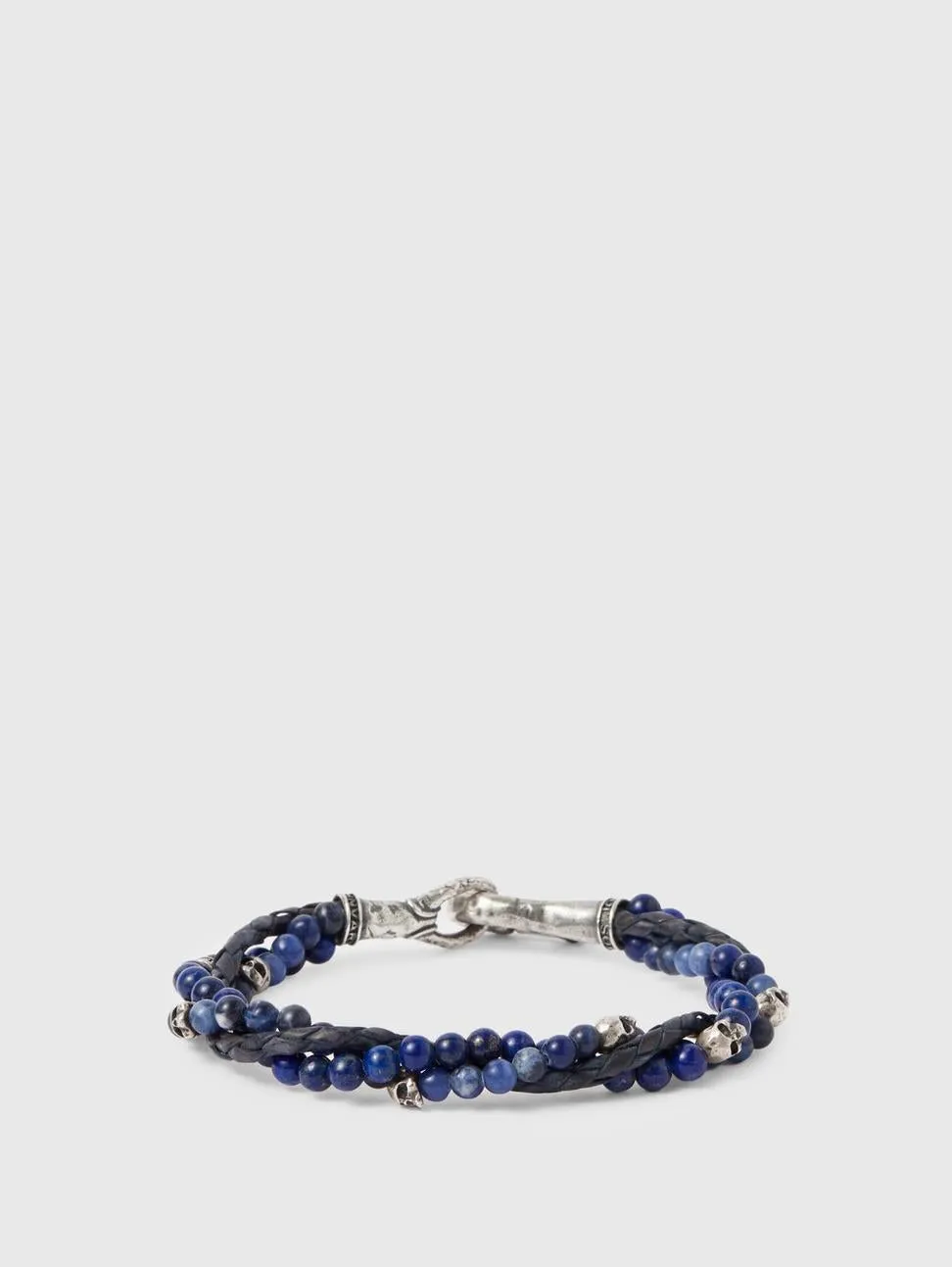 Triple Strand Skull Bracelet in Blue