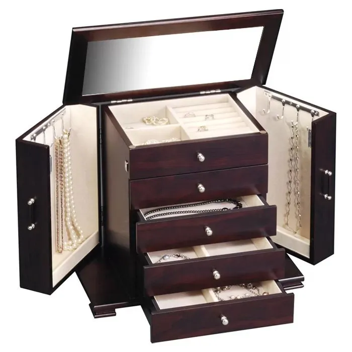 Velvet Mirrored Jewelry Box