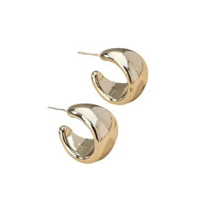 Versatile Metal C-Shaped Earrings with Personalized Design and High-End Appeal