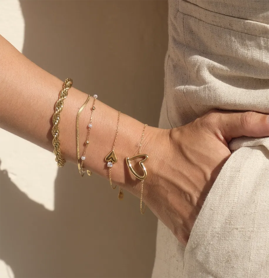 Vibes | Dual Layer Grace Clasp Bracelet | 18K Gold-Plated