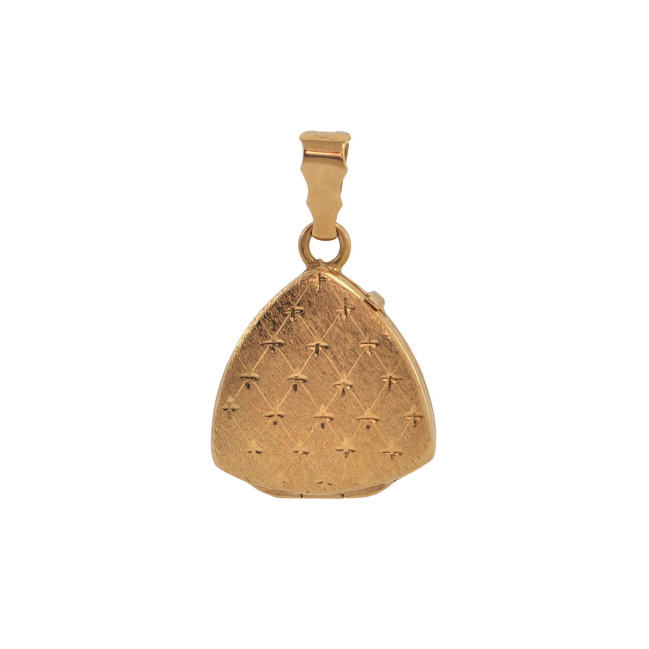 Vintage Italian 18K Gold Hinged Triangular Locket