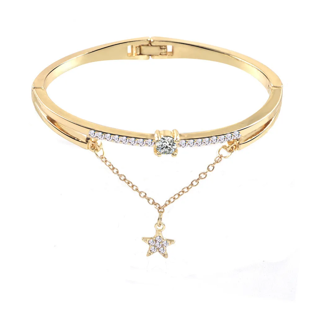 Women's Fashion Simple Pentagram Diamond Bracelet