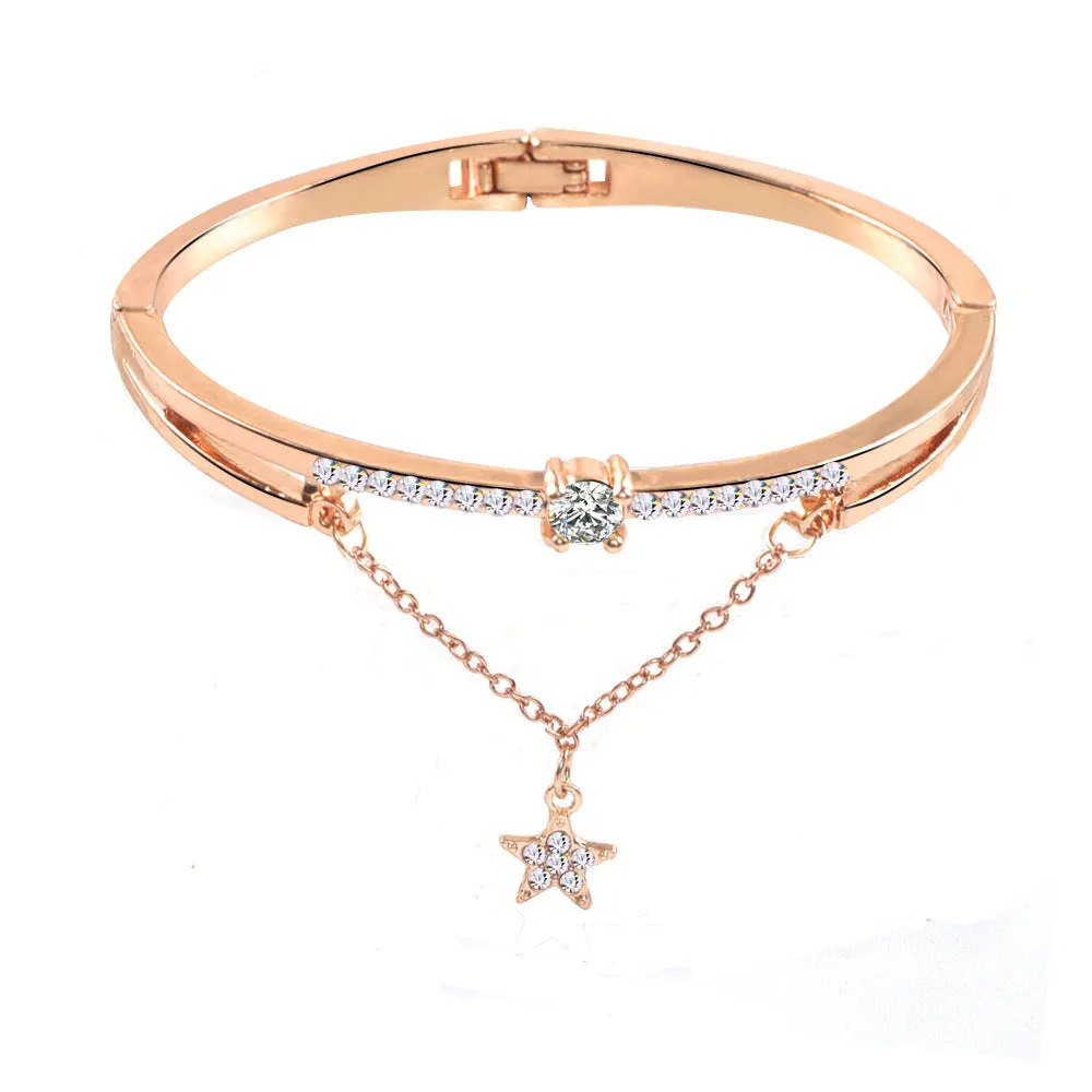 Women's Fashion Simple Pentagram Diamond Bracelet