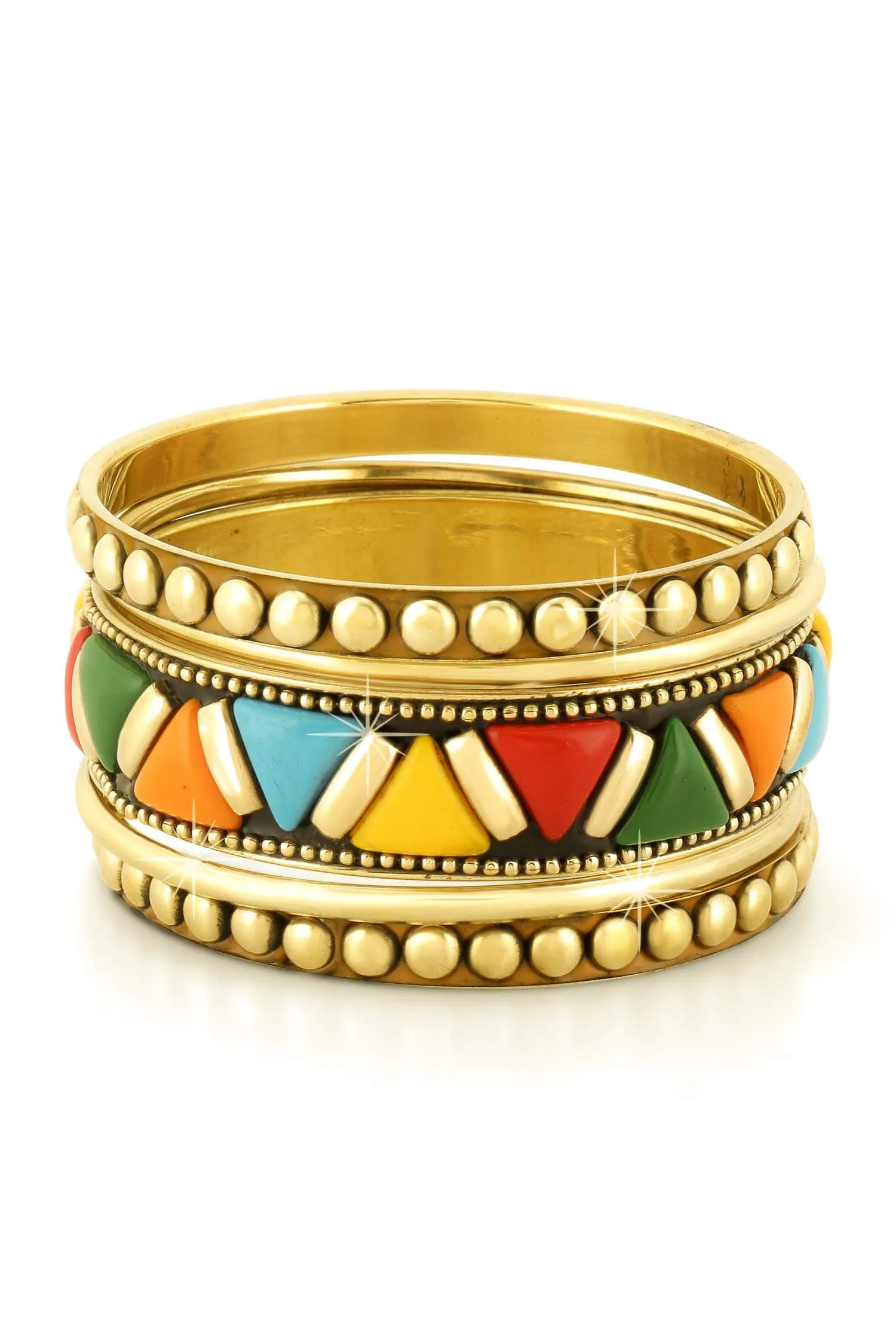 Yellow Chimes Trendy Contemporary Style Colorful 5 Pcs One Set Gold Plated Traditional Bangles Set for Girls and Women