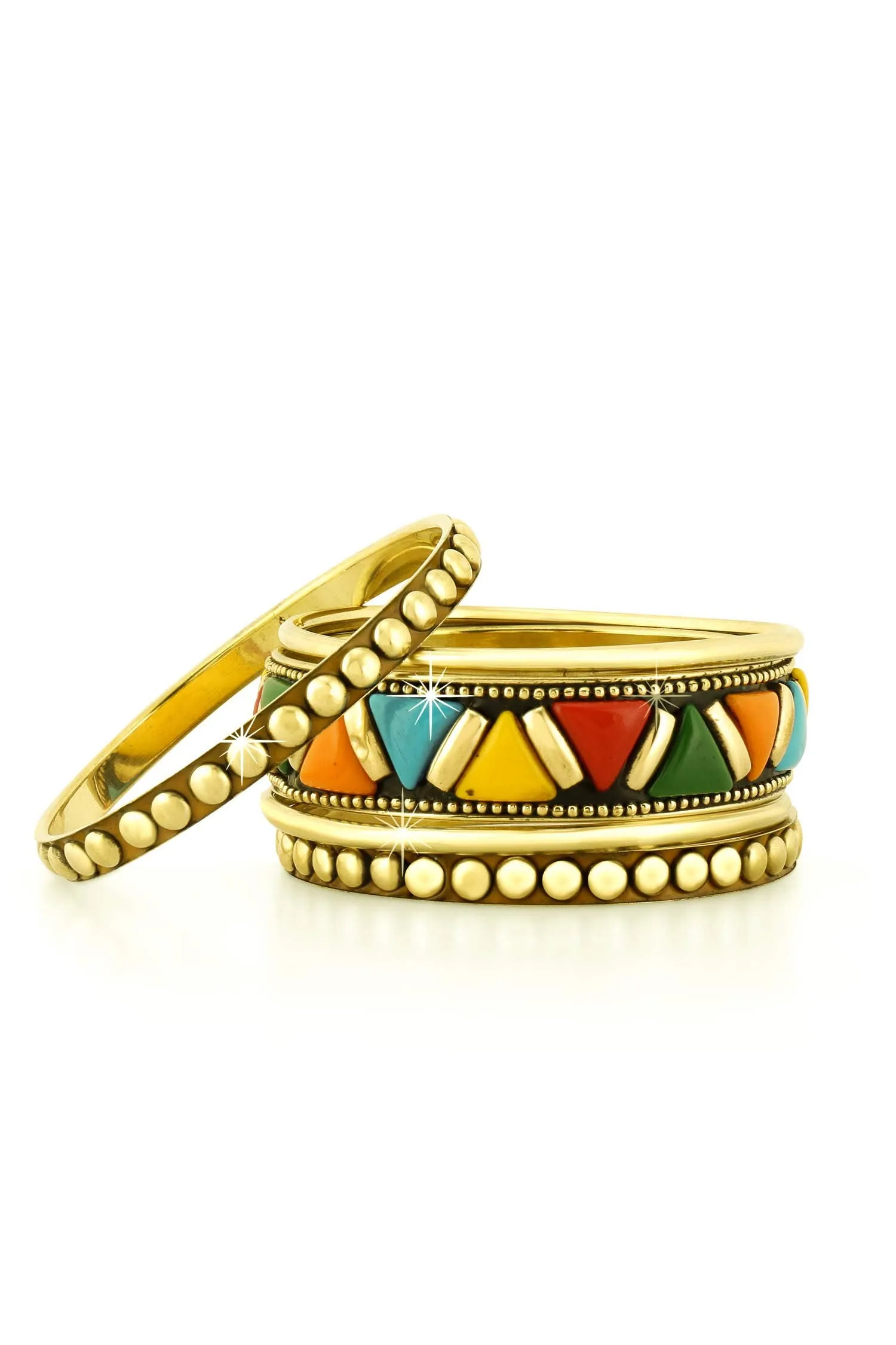 Yellow Chimes Trendy Contemporary Style Colorful 5 Pcs One Set Gold Plated Traditional Bangles Set for Girls and Women