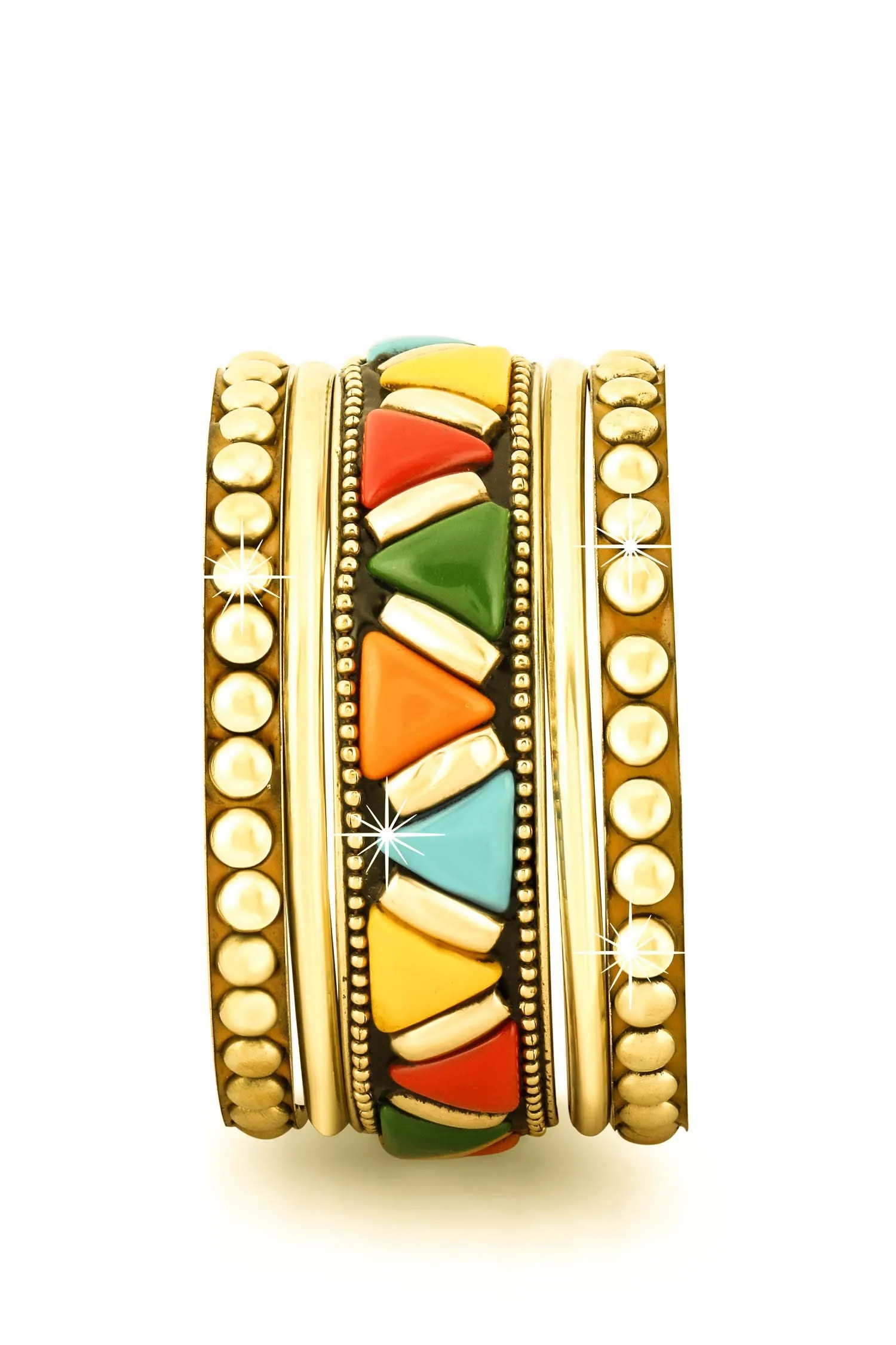 Yellow Chimes Trendy Contemporary Style Colorful 5 Pcs One Set Gold Plated Traditional Bangles Set for Girls and Women